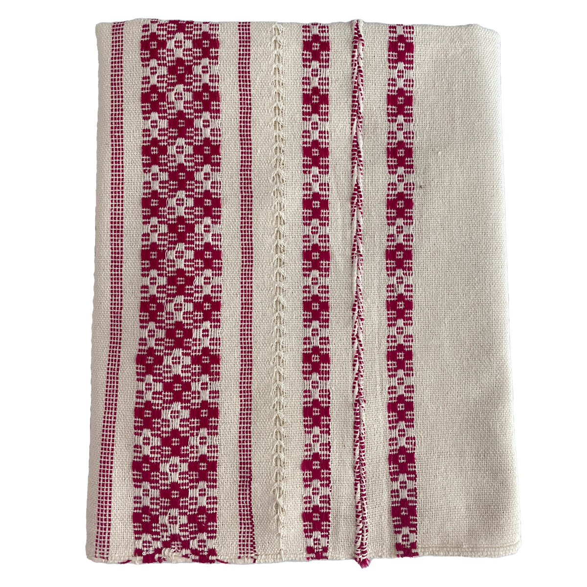 Rebozo Fino Artesanal Mexicano, Blanco con diferentes colores bordados. Hechos en Telar