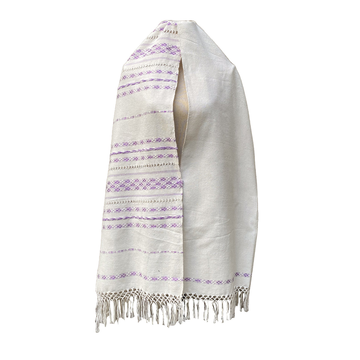 Rebozo Fino Artesanal Mexicano, Blanco con diferentes colores bordados. Hechos en Telar