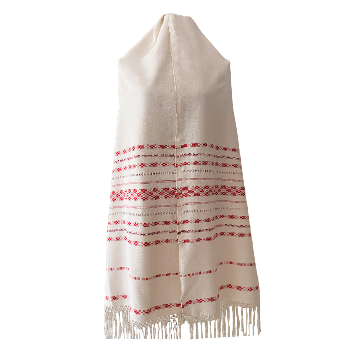 Rebozo Fino Artesanal Mexicano, Blanco con diferentes colores bordados. Hechos en Telar