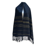 Rebozo Fino Artesanal Mexicano, Negro con diferentes colores bordados. Hechos en Telar