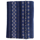 Rebozo Fino Artesanal Mexicano, Azul marino con diferentes colores bordados. Hechos en Telar