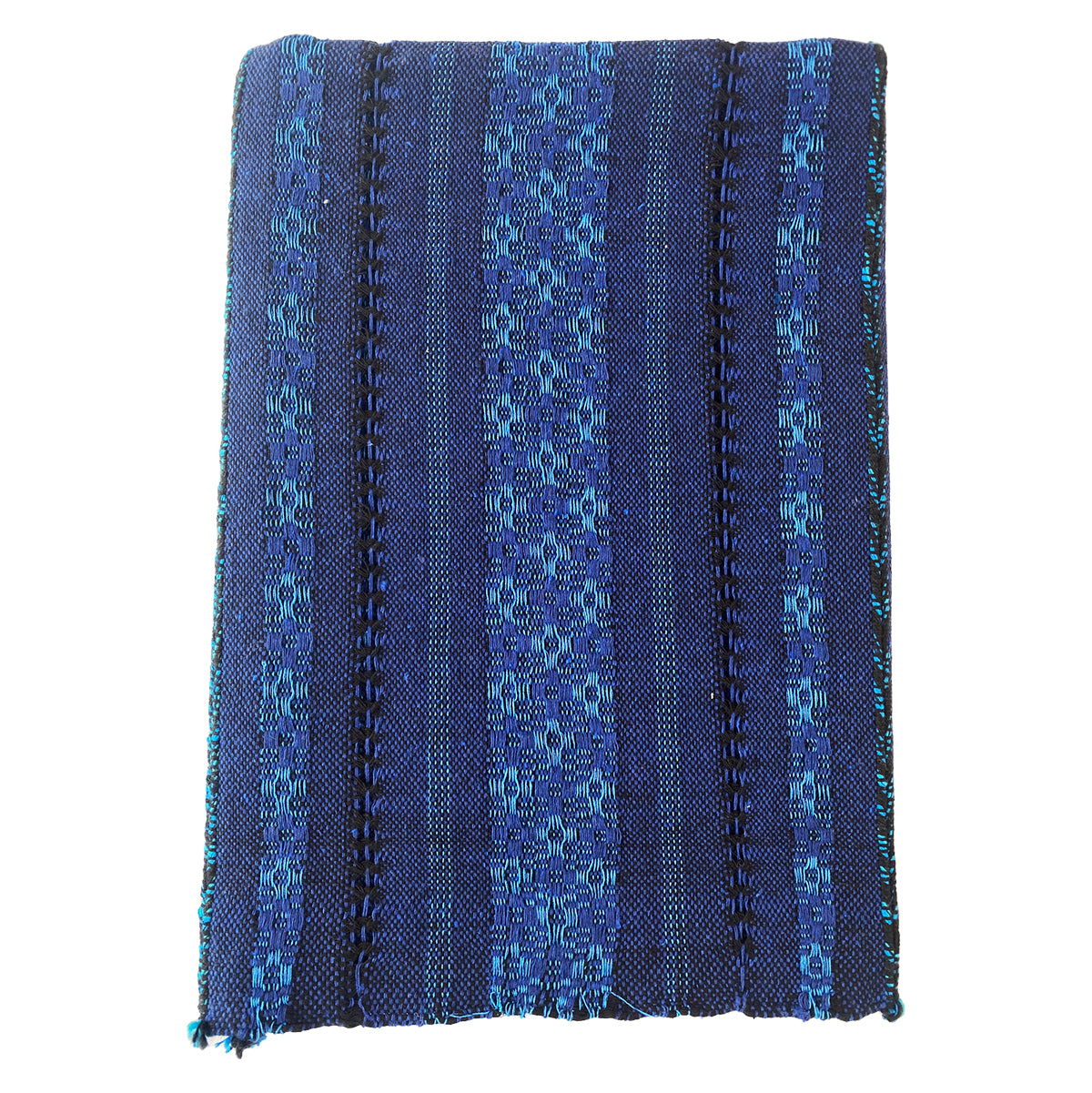 Rebozo Fino Artesanal Mexicano, Azul marino con diferentes colores bordados. Hechos en Telar