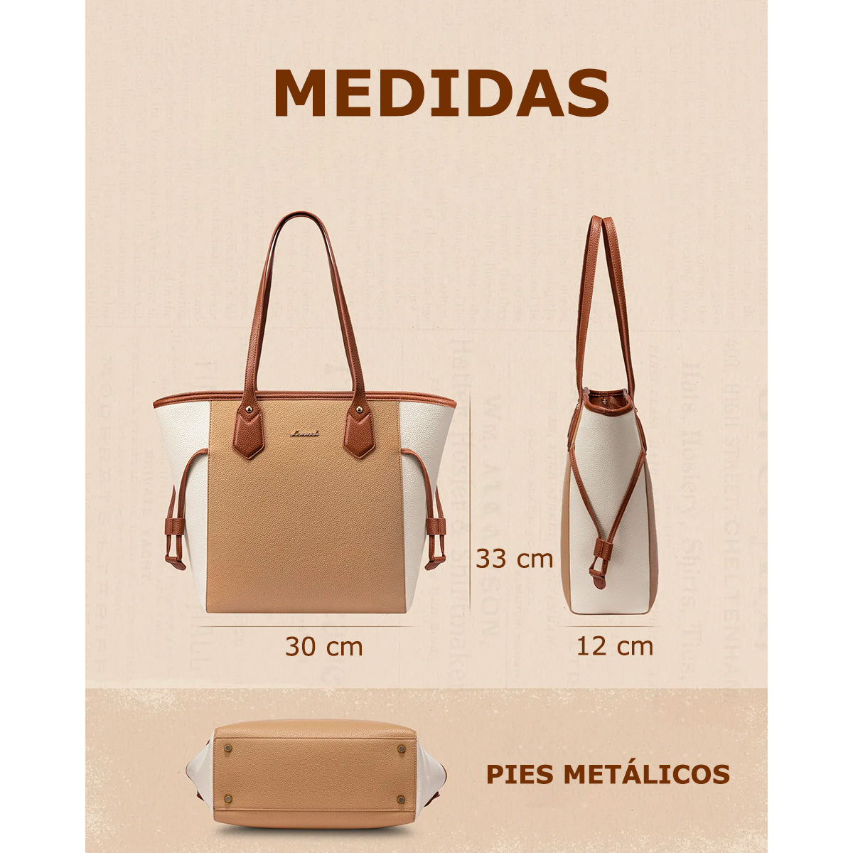 Bolso Tote de Cuero Pu de Alta Calidad