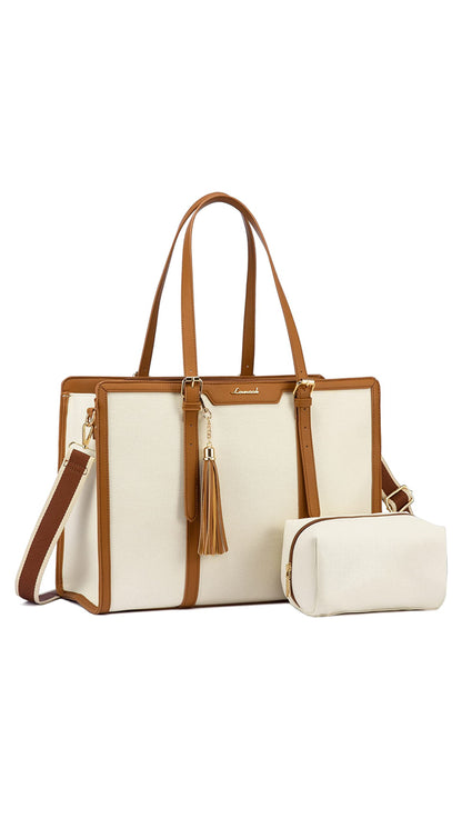 Bolso de Lona con Cuero