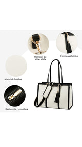 Bolso de Lona con Cuero
