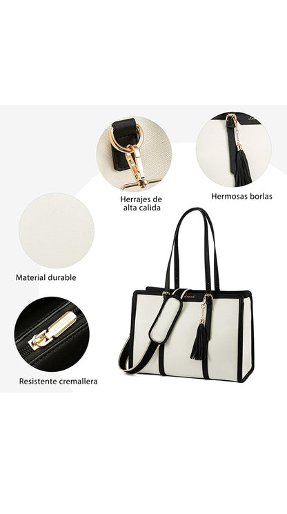 Bolso de Lona con Cuero
