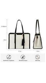 Bolso de Lona con Cuero