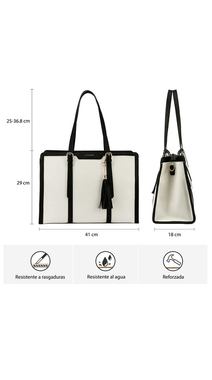 Bolso de Lona con Cuero