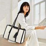 Bolso de Lona con Cuero