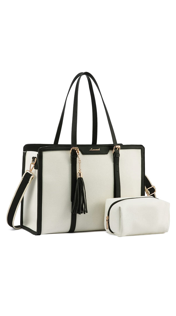 Bolso de Lona con Cuero