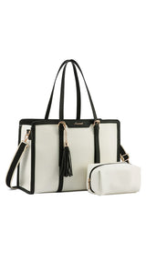 Bolso de Lona con Cuero