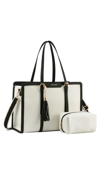 Bolso de Lona con Cuero