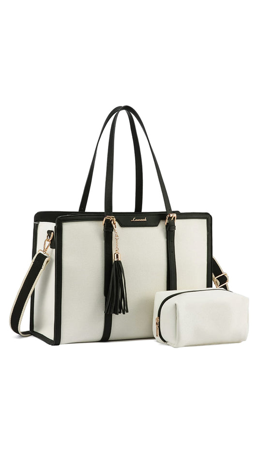 Bolso de Lona con Cuero