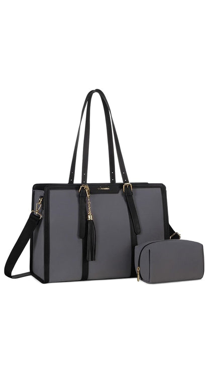 Bolso de Lona con Cuero