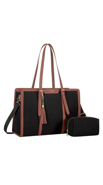 Bolso de Lona con Cuero