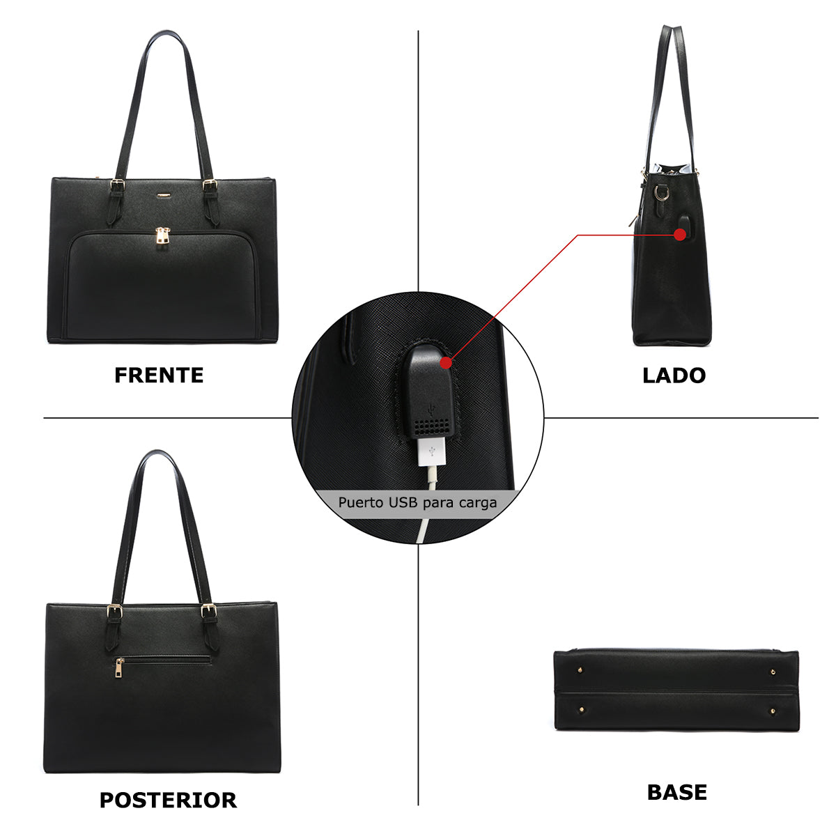 Bolsa Tote Laptop con Cargador