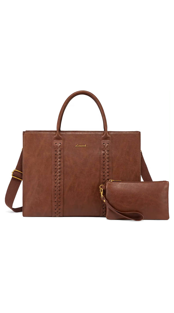 Bolso Maletín de cuero trenzado