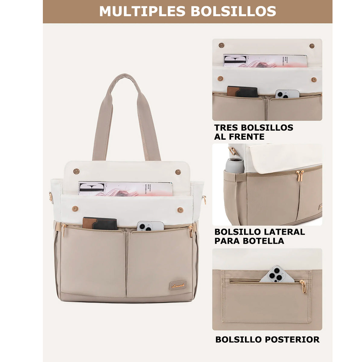 Bolso Maletín de Gran Capacidad ideal laptop