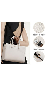 Bolso Crossbody para Mujer, Bolsa Blanca Elegante con Asa Superior