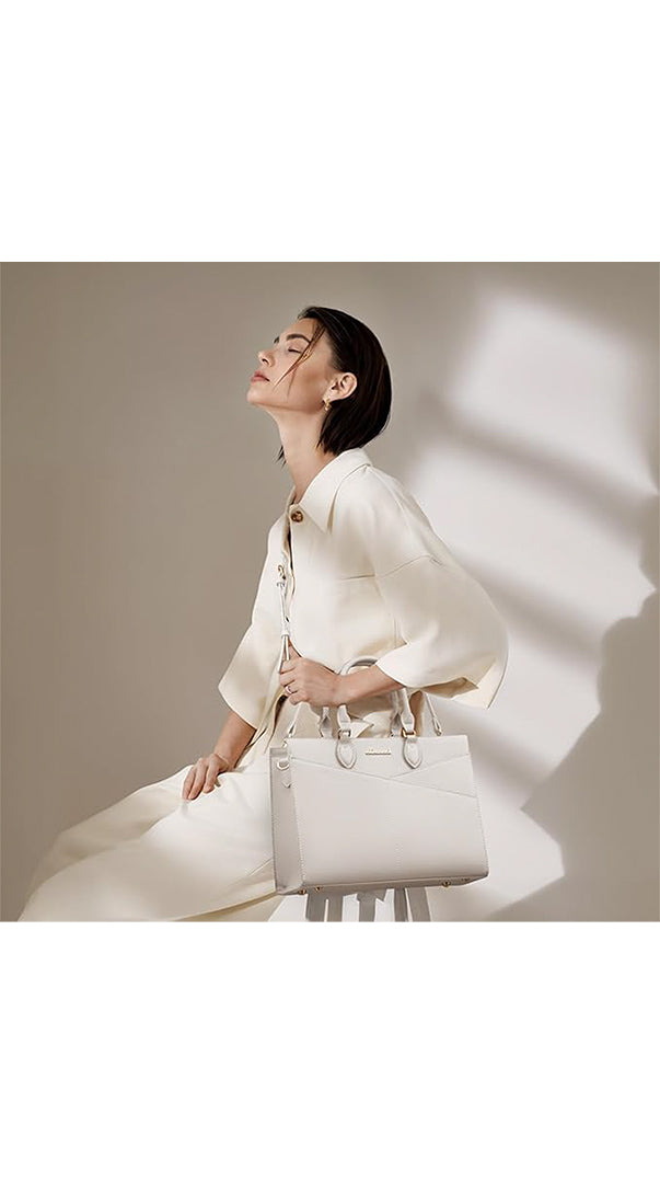 Bolso Crossbody para Mujer, Bolsa Blanca Elegante con Asa Superior