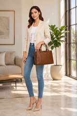 Bolso para Mujer, Bolsa de Mano mediana y Crossbody de Cuero PU de Alta Calidad