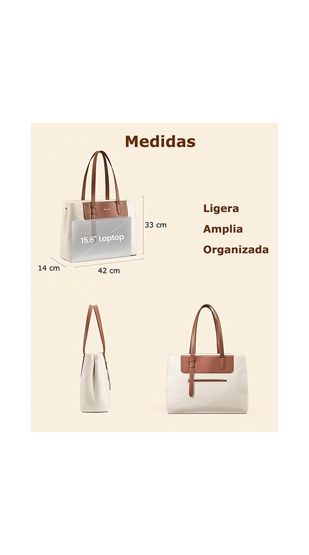 Bolsa Tote para Mujer Laptop 15.6", Marrón