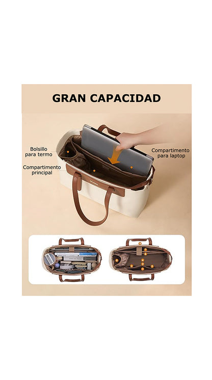 Bolsa Tote para Mujer Laptop 15.6", Marrón
